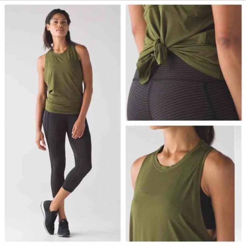 Lululemon Olive Green Conduit Singlet size 6